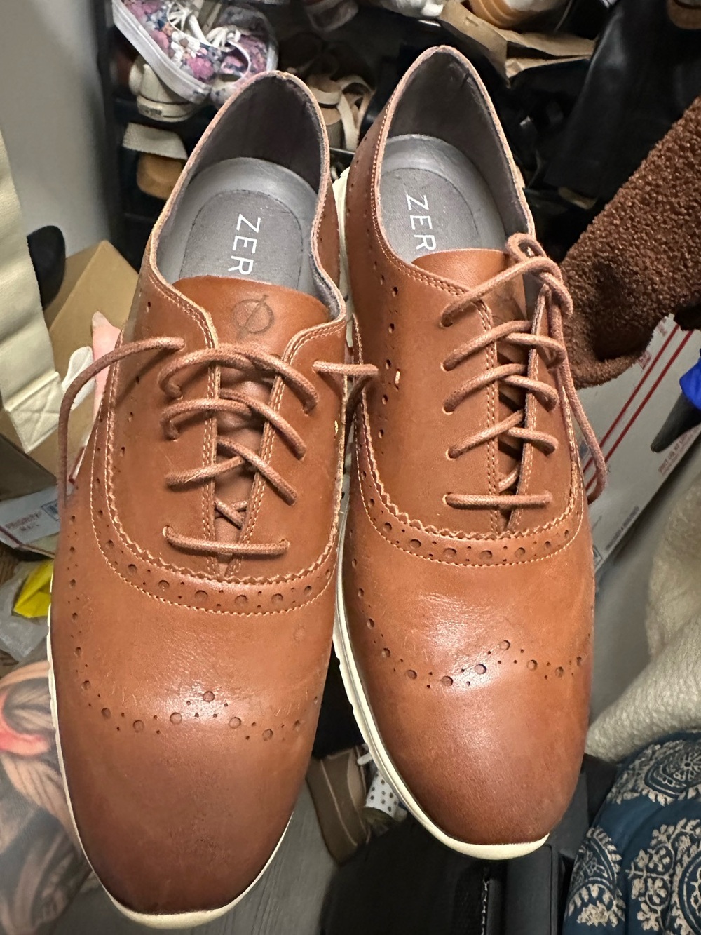 Women’s Cole Haan Zerogrand Brown Leather Wingtip Oxford Shoes 10.5M